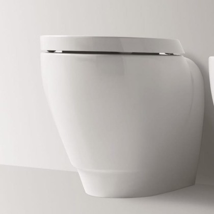 Simas Bormio Унитаз приставной безободковый 54х35 см, цвет: белый