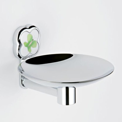 THG CAPUCINE VERT DECOR PLATINE Мыльница подвесная ?150 мм., декор зеленый, цвет: хром