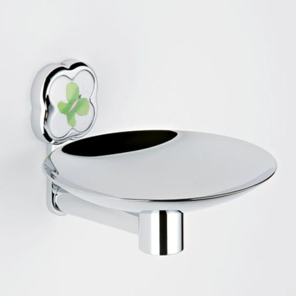 THG CAPUCINE VERT DECOR PLATINE Мыльница подвесная ?150 мм., декор зеленый, цвет: хром
