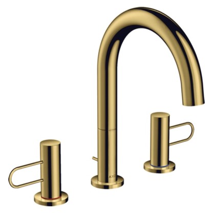 Axor Uno Смеситель для раковины 200, на 3 отв., с донным клапаном, цвет: полированное золото