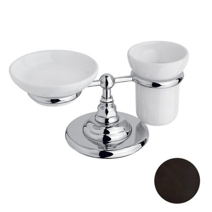 Nicolazzi Accessori Держатель мыльницы и стакана настольный (без керамики), цвет: тосканская бронза