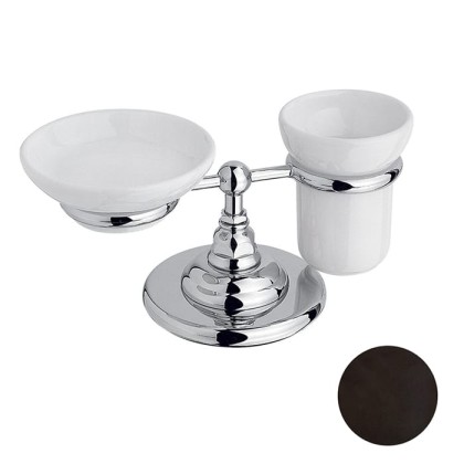 Nicolazzi Accessori Держатель мыльницы и стакана настольный (без керамики), цвет: тосканская бронза