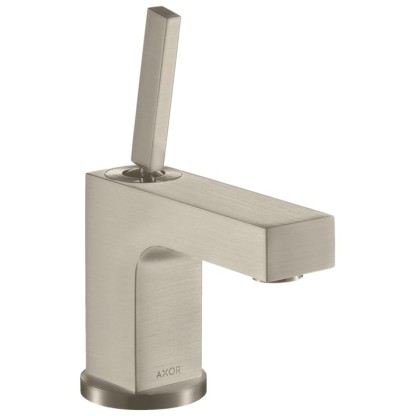 Axor Citterio Смеситель для раковины, на 1 отв., излив 10.4см, с донным клапаном, цвет: шлифованный никель