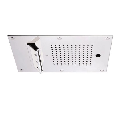 Carimali MyDream Верхний душ 450х300 мм, потолочный, 121 форсунка, 3 потока воды: дождь, каскад, распылители, двойной каскад, цвет: хром