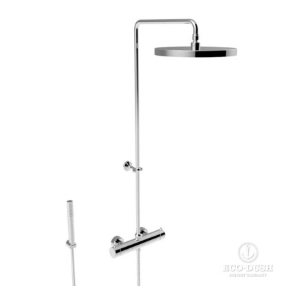 Stella Bamboo Душевой комплект 3287/304-300: термостатический смеситель, штанга+ручной+верхний душ 300мм, цвет: хром