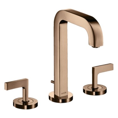 Axor Citterio Смеситель для раковины 170, на 3 отв., ручка: рычаг, с донным клапаном, цвет: полированное красное золото