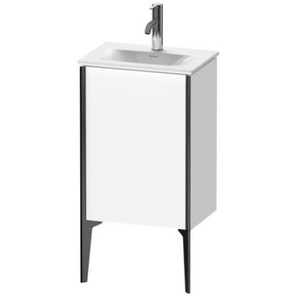 Duravit XViu Тумба подвесная 43x31x59.1см с раковиной, 1 дверца, (петли слева), ножки не вкл., цвет: белый глянцевый / края: чёрный матовый