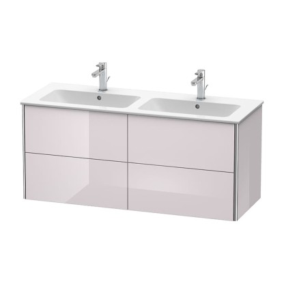 Duravit XSquare Тумба подвесная, 128х47.8х56см, с раковиной и 4 выдв ящиками, цвет: белая сирень