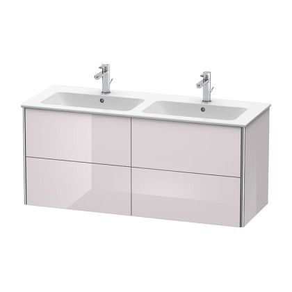 Duravit XSquare Тумба подвесная, 128х47.8х56см, с раковиной и 4 выдв ящиками, цвет: белая сирень
