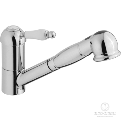 CISAL Кухонные смесители Смеситель однорычажный на 1 отверстие для кухни с вытяжным душем,излив 232 мм, цвет: хром