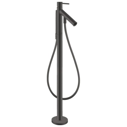 Axor Starck Смеситель для ванны, напольный, с ручным душем, цвет: шлифованный черный хром