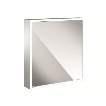 EMCO Prime Зеркальный шкаф 60x70см., с подсветкой, навесной, 1 дверь, R, 2 полки, розетка, цвет: белый