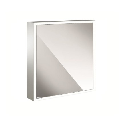 EMCO Prime Зеркальный шкаф 60x70см., с подсветкой, навесной, 1 дверь, R, 2 полки, розетка, цвет: белый