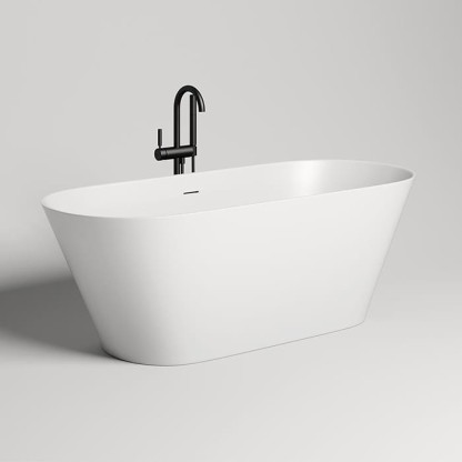 Salini Mona Ванна отдельностоящая 170х72х58.5см., с донным клапаном "Up&Down", сифон, слив-перелив, материал: S-Stone, цвет: белый матовый