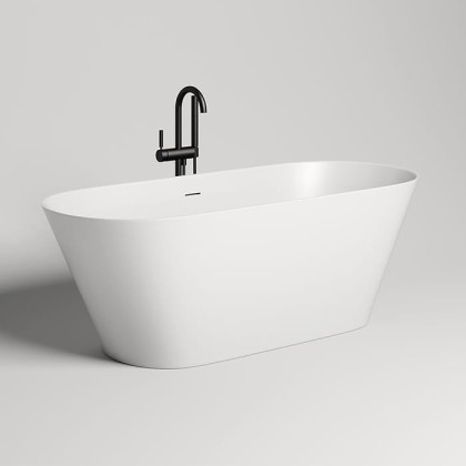 Salini Mona Ванна отдельностоящая 170х72х58.5см., с донным клапаном "Up&Down", сифон, слив-перелив, материал: S-Stone, цвет: белый матовый