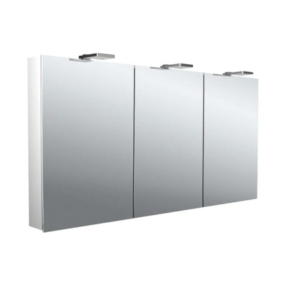 Emco Flat II Зеркальный шкаф 140см., с подсветкой LED-Leuchte, навесная модель, с подсв. для раковины, 3 дверки
