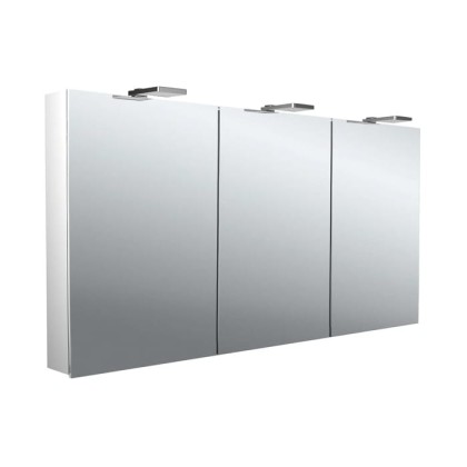 Emco Flat II Зеркальный шкаф 140см., с подсветкой LED-Leuchte, навесная модель, с подсв. для раковины, 3 дверки
