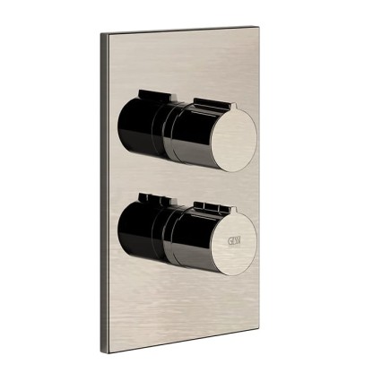 Gessi Emporio Via manzoni Смеситель для душа, встраиваемый, термостатический, на 3 позиции, цвет: Finox Brushed Nickel
