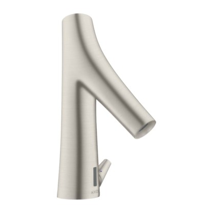 Axor Starck Organic Cмеситель для раковины, на 1 отв., электронный, с регулировкой температуры, питание от батареек, цвет: сталь