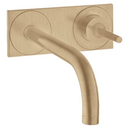 Axor Uno? Смеситель для раковины, встраиваемый, изилив: 22.5см., с панелью, цвет: шлифованная бронза