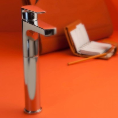 Смеситель для раковины с высоким изливом Bongio Pi7, цвет: хром