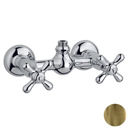 Nicolazzi Nuova Brenta Смеситель для душа с 2мя ручками, вывод сверху 1/2", без душевой лейки, цвет: бронза