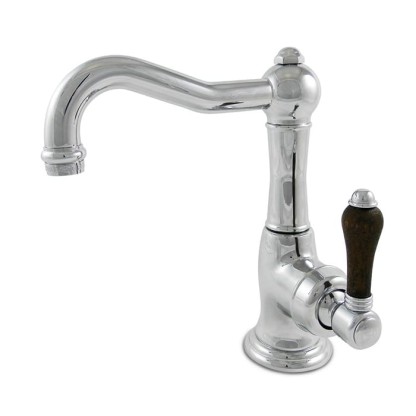 Nicolazzi Forest Смеситель для раковины однорычажный, с донным клапаном, ручки дерево, цвет: хром