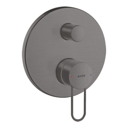 Axor Uno Смеситель для ванны, встраиваемый, с переключателем на 2 потока, со встроенной защитной комбинацией, цвет: шлифованный черный хром