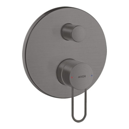 Axor Uno Смеситель для ванны, встраиваемый, с переключателем на 2 потока, со встроенной защитной комбинацией, цвет: шлифованный черный хром
