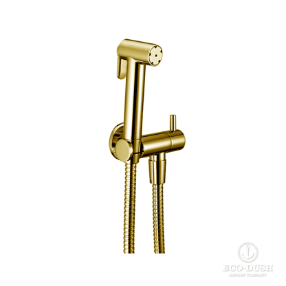 Cisal Shower Гигиенический комплект со шлангом 120 см,вывод с держателем, цвет: золото