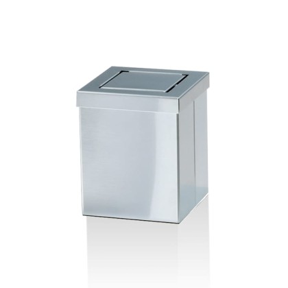 Decor Walther DW 1130 Корзина для бумаги 12x12x15см, с крышкой, напольная, цвет: сталь матовая