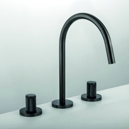 Gattoni MD Смеситель для раковины на 3 отверстия, ручки RONCO, с донным клапаном, цвет Dark brushed nickel