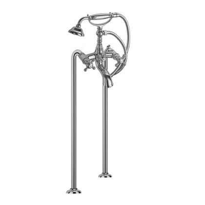 Carlo Frattini Elizabeth, Смеситель напольный для ванны с душевым комплектом, цвет: Хром