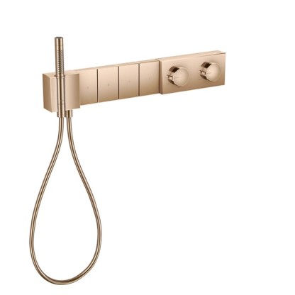 Axor Edge Смеситель для душа 610/100, встраиваемый, термостат, на 4 источника, с ручным душем, внешняя часть, цвет: красное золото