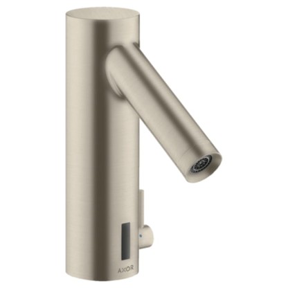 Axor Starck Cмеситель для раковины, на 1 отв., электроный, питание от батареек, цвет: шлифованный никель