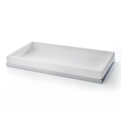 3SC Mood Deluxe White Лоток универсальный, настольный, композит Solid Surface, цвет: белый матовый/хром