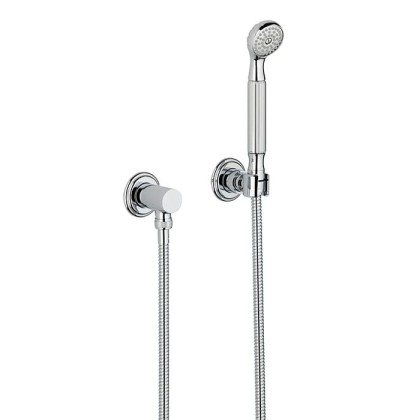 THG Dragon Moon Душевой комплект с ручным душем, шлангом 1500 мм., подводом воды и держателем, цвет: хром