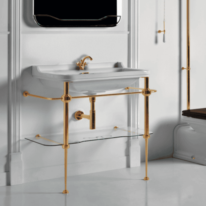 Kerasan Waldorf Консоль с раковиной 100х55см, на 1 отв, напольная, цвет: консоли: oro (золото)