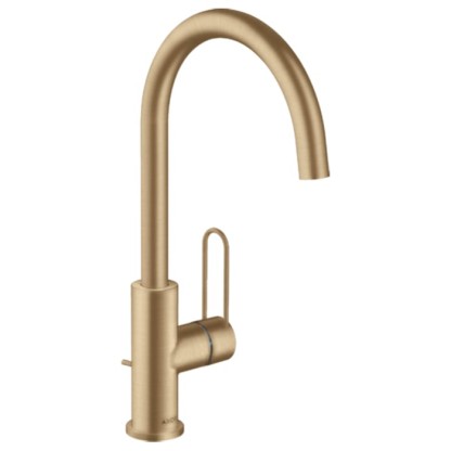 Axor Uno Смеситель для раковины 240, на 1 отв., высокий, цвет: шлифованная бронза