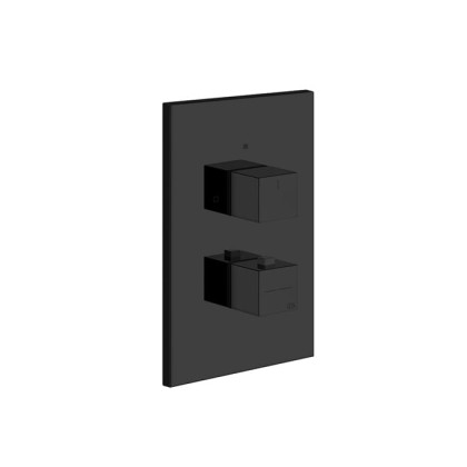 Gessi RettangoloСмеситель для душа, встраиваемый, термостатический, подключение на 3/4”, с переключателем на 2 выхода, внешняя часть, цвет: Black XL