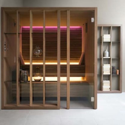 Effegibi Yoku S Shelf Био-Сауна 174x132х214см, угловая SX, цвет: термообработанная древесина