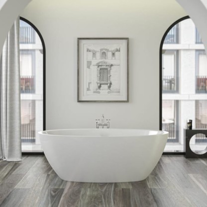 KNIEF Loom XS Ванна 170х85х60см., отдельностоящая, без слива-перелива, c комплектом крепления к полу, цвет: белый