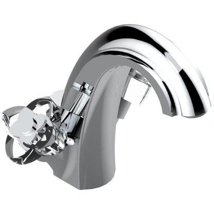 THG Pуtale de cristal clair Смеситель для раковины, 1 отв., цвет: хром/прозрачный хрусталь