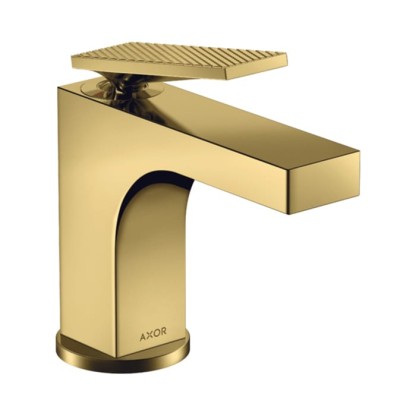 Axor Citterio Смеситель для раковины 90, на 1 отв., с донным клапаном, текстура, цвет: полированное золото