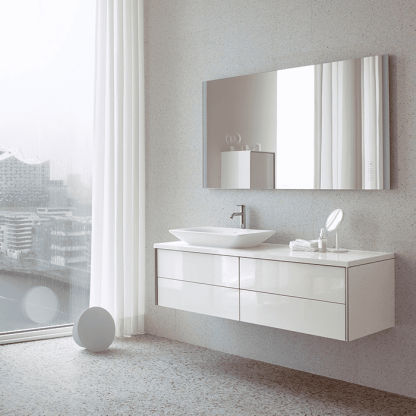Duravit XViu Тумба подвесная 160x55x40см с раковиной, 2 ящика, цвет: белый глянцевый
