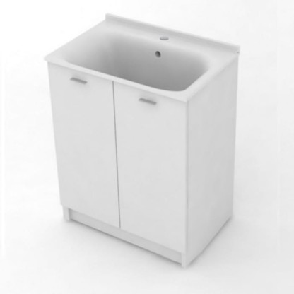 Kerasan Aquadom Комплект для постирочной 60х50см: база + раковина c 1 отв.под смеситель+выпуск с сифоном, напольная, цвет: белый матовый