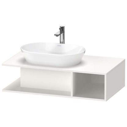 Duravit D-Neo Тумбочка подвесная компакт 100x55х26 см., раковина, 1 открытое отделение на правой стороне, цвет: белый высокоглянцевый