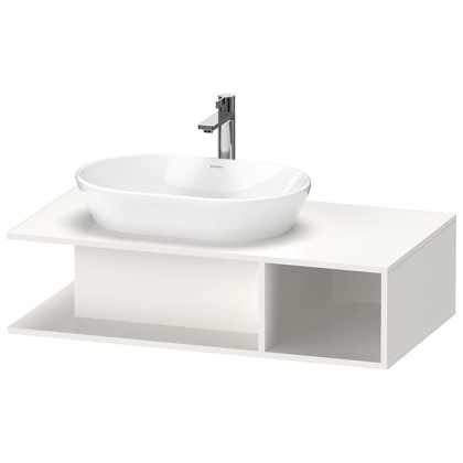 Duravit D-Neo Тумбочка подвесная компакт 100x55х26 см., раковина, 1 открытое отделение на правой стороне, цвет: белый высокоглянцевый