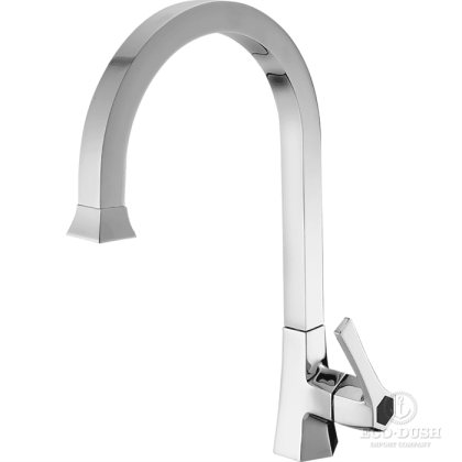 CISAL Cherie Смеситель однорычажный для раковины на 1 отверстие, поворотный излив, без донного клапана, цвет: хром/черный