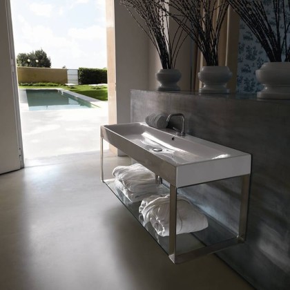 Kerasan Cento Раковина 120х45 cм, 1 отв., цвет: белый